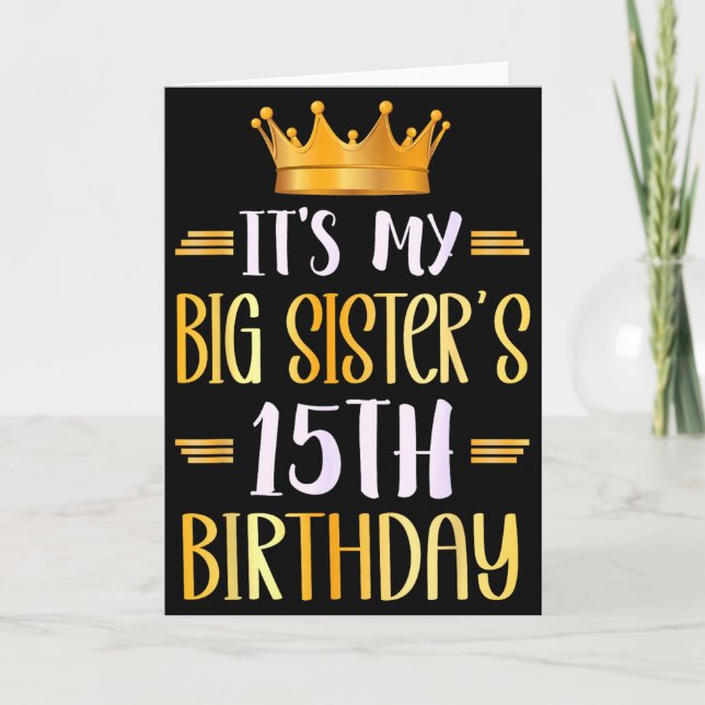 Tarjeta Es el cumpleaños número 15 de mi hermana mayor Fel (Anverso)