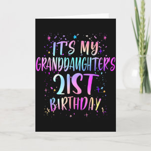 Tarjeta Es el cumpleaños número 21 de mi nieta Colorido 21