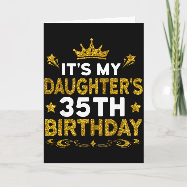 Tarjeta Es el cumpleaños número 35 de mi hija Feliz cumple (Anverso)