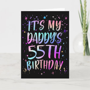 Tarjeta Es el cumpleaños número 55 de mi papá Colorido Fel