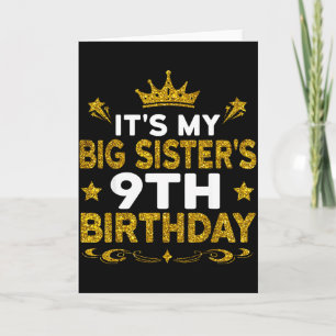 Tarjeta Es el noveno cumpleaños de mi hermana mayor Feliz