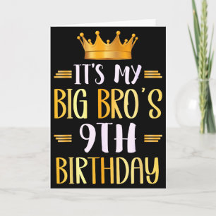 Tarjeta Es el noveno cumpleaños de mi hermano mayor Feliz 