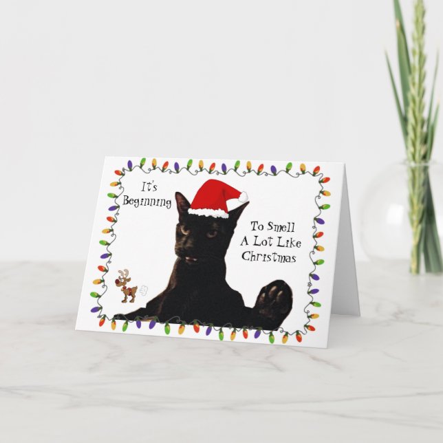 Tarjeta Es empezar a oler mucho como gato de Navidad (Anverso)