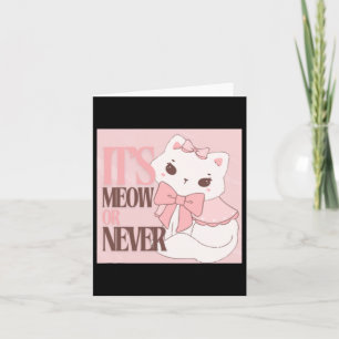 Tarjeta Es Gato o Nunca - Rosa Pastel 