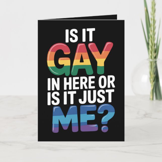 Tarjeta ¿Es Gay Aquí O Es Sólo Yo Cómico LGBTQ? (Anverso)