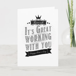 Tarjeta Es genial trabajar contigo, feliz Día del Jefe