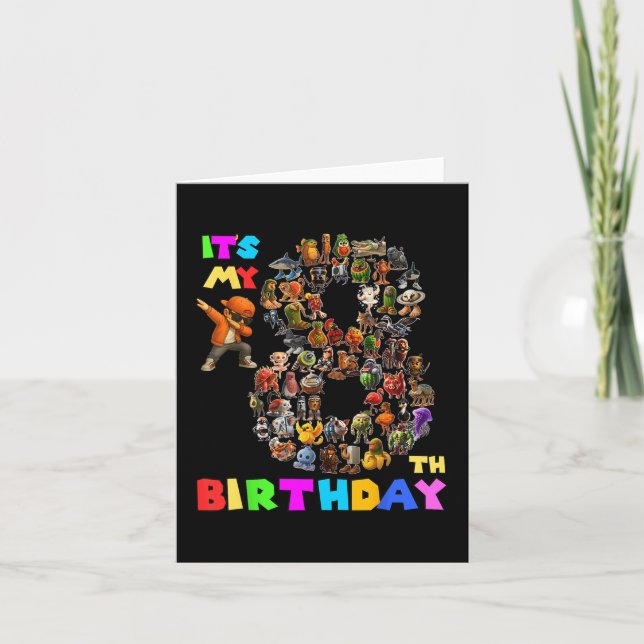 Tarjeta Es gracioso Mi octavo cumpleaños Brainrot italiano (Anverso)