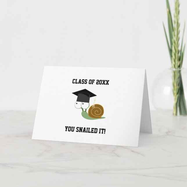 Tarjeta Es Gracioso Que Hayas Ganado El Snail De Graduació (Anverso)
