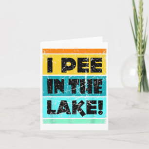 Tarjeta Es Gracioso Que Pee En El Lago Retro Beber Camping