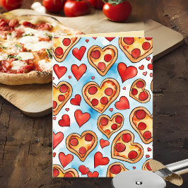 Tarjeta Es gracioso que te ame con cada pizza mi corazón