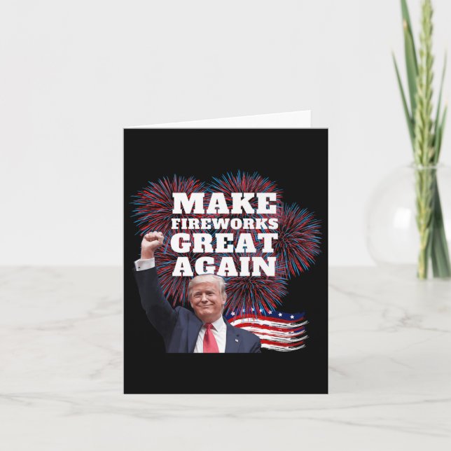 Tarjeta Es gracioso que Trump haga los fuegos artificiales (Anverso)