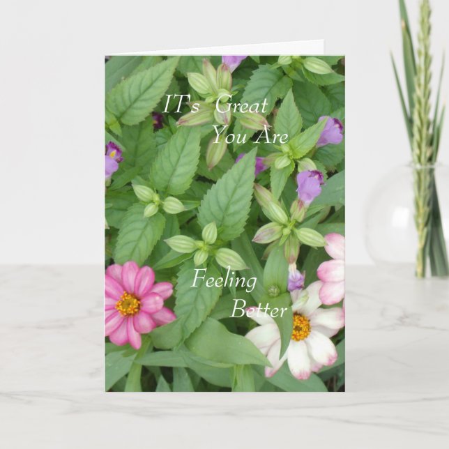 Tarjeta Es grande usted está sintiendo mejor (Anverso)