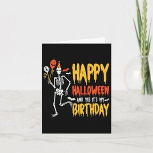 Tarjeta Es Halloween y sí es mi patineta de cumpleaños