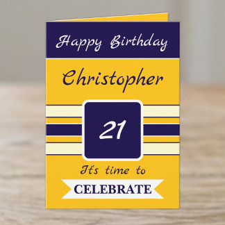 Tarjeta Es hora de celebrar el cumpleaños número 21 de la