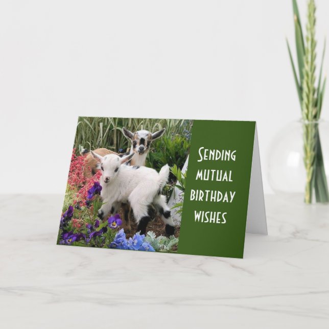 Tarjeta es hora de celebrar nuestro cumpleaños MUTUO (Anverso)