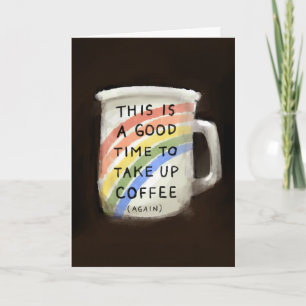 Tarjeta Es hora de tomar café Gracioso en la Copa Coffee R