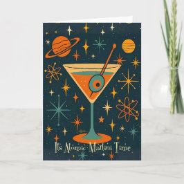 Tarjeta Es hora del Martini Atómico Estrellas Cósmicas