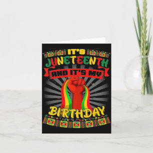 Tarjeta es juneteenth y mi cumpleaños africano negro junet