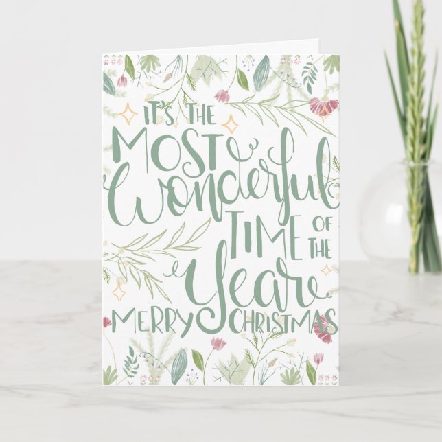 Tarjeta Es la época más maravillosa del año Navidades (Anverso)