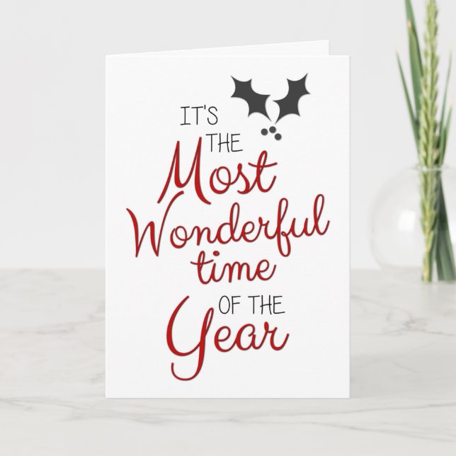 Tarjeta Es la época más maravillosa del año Navidades (Anverso)