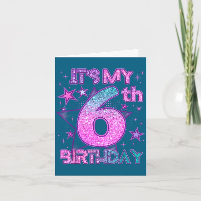 Tarjeta Es la fiesta de cumpleaños número 6 de una chica k (Anverso)