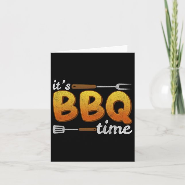 Tarjeta Es la hora de la barbacoa asar a los fumadores de  (Anverso)