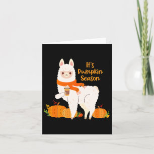 Tarjeta Es la temporada de calabazas Llama Hojas de otoño 