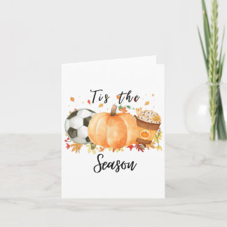 Tarjeta Es La Temporada De Fútbol De Otoño Calabazas Y Pum