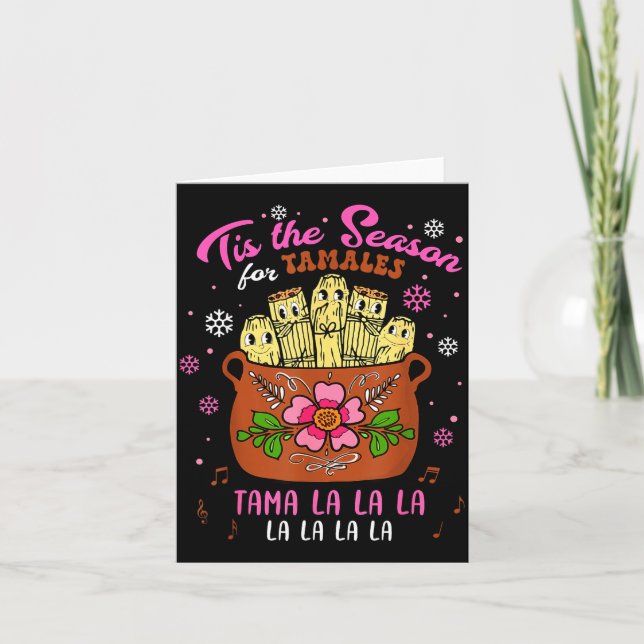 Tarjeta Es La Temporada De Tamales Tamala Mexicana Navidad (Anverso)