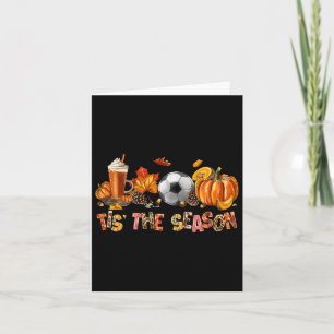 Tarjeta Es La Temporada Fútbol Calabaza Especiada Hojas de