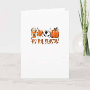 Tarjeta Es La Temporada Hoja Latte Otoño Fútbol