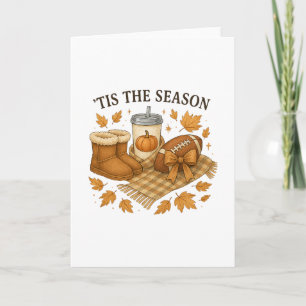 Tarjeta Es La Temporada Otoño Calentador De Pies Agradable