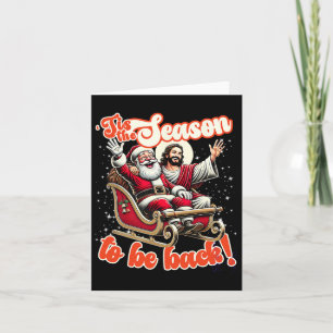 Tarjeta Es La Temporada Para Volver Jesús Santa Claus Cris