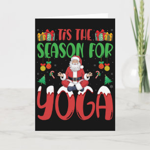 Tarjeta Es La Temporada Para Yoga Santa Meditación Navidad