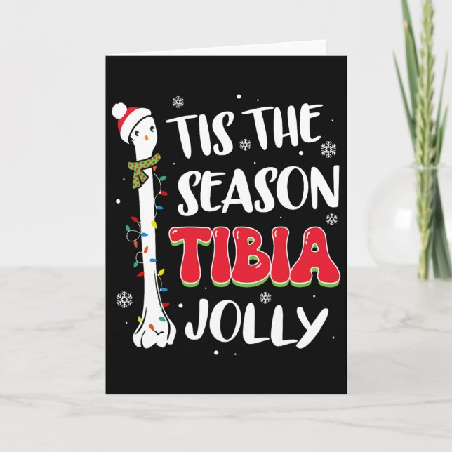Tarjeta Es La Temporada Tibia Hueso Alegre Óseo Navideño (Anverso)