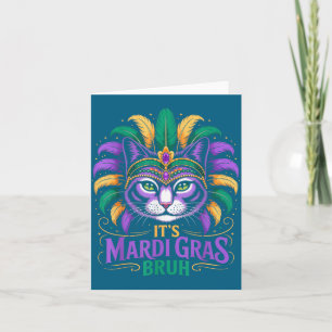 Tarjeta Es Mardi Gras Hermano Arte Gráfico Divertido