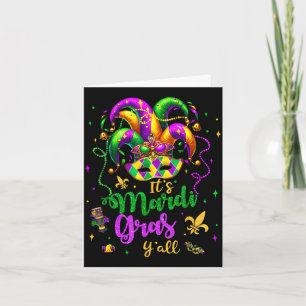Tarjeta Es mardi gras todos máscara de disfraz de fiesta d