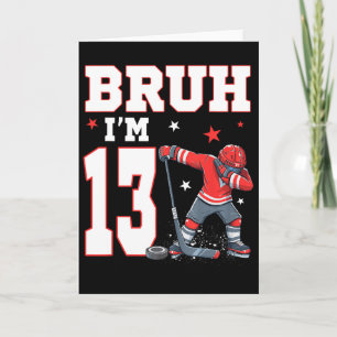 Tarjeta Es Mi 13 Cumpleaños Niño Hockey Sobre Hielo 13 Año