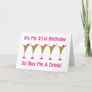 Tarjeta Es mi 21ro cumpleaños
