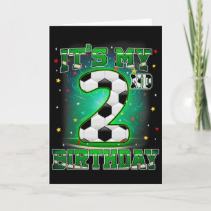 Tarjeta Es Mi 2do Cumpleaños Niño Fútbol 2 Años Cumpleaños