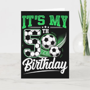 Tarjeta Es Mi 5 Cumpleaños Niño Fútbol Ll 5 Años Numb