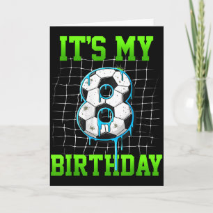 Tarjeta Es Mi 8 Cumpleaños Divertido Cumpleaños Fútbol Niñ