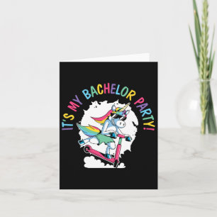 Tarjeta Es mi boda matrimonial de solteros unicornio