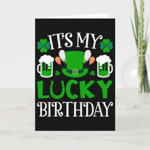 Tarjeta Es mi camiseta de cumpleaños de la suerte Feliz St