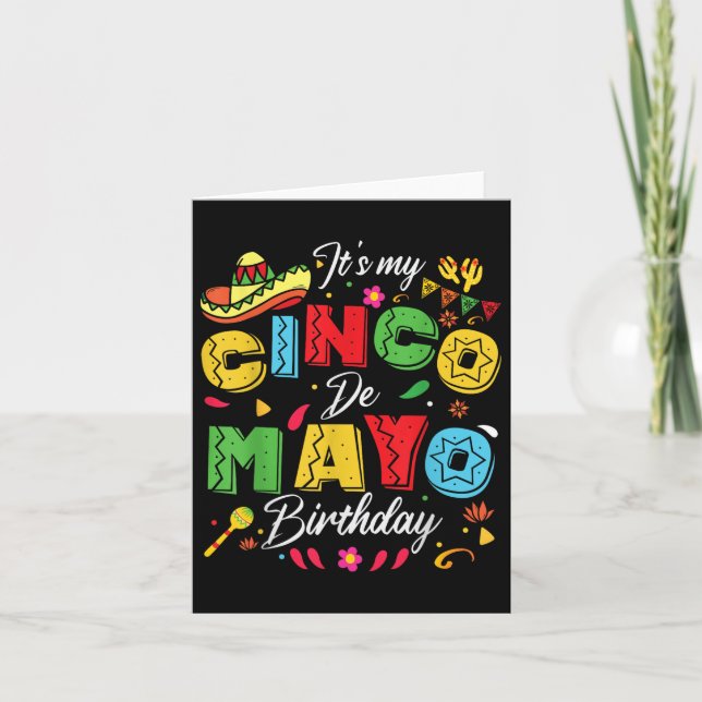 Tarjeta Es mi Cinco De Mayo Día Gracioso Cinco De Mayo (Anverso)