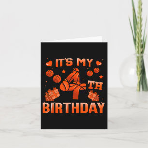 Tarjeta Es mi cuarto cumpleaños, niños Chicas de Bysketbyl