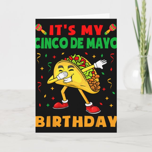 Tarjeta Es Mi Cumpleaños Cinco De Mayo Divertida Fiesta De (Anverso)