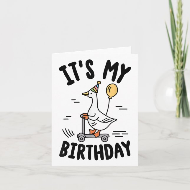 Tarjeta Es mi cumpleaños coincidiendo con las divertidas m (Anverso)