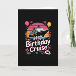 Tarjeta Es mi cumpleaños Crucero Rosa Lindo Viaje al Mar M