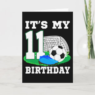 Tarjeta Es mi cumpleaños de 11 años partido de fútbol 11º